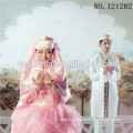 Дешевые из Китая новая мода реальные фото розовый мусульманок свадебные платья